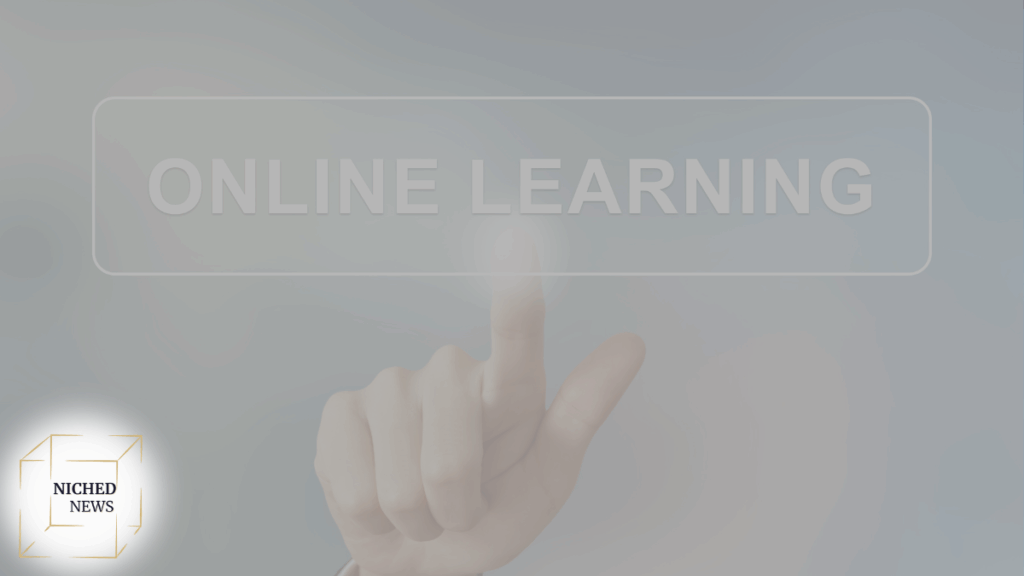 Finger touching virtual online learning button